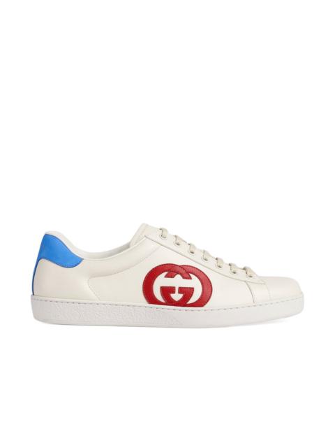 GUCCI White GG Ace Leather Sneakers