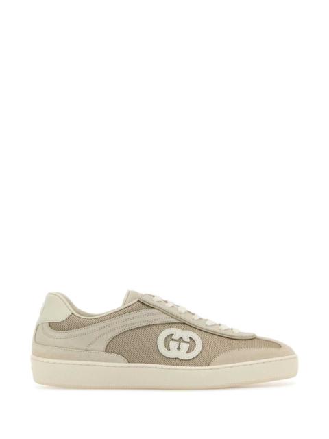 GUCCI Gucci Women Cappuccino Fabric And Suede Sneakers