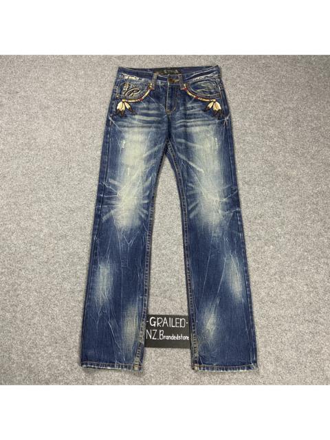 Other Designers Distressed Denim - RED PEPPER🔥Style By L.B.D Embroidered Denim Jeans