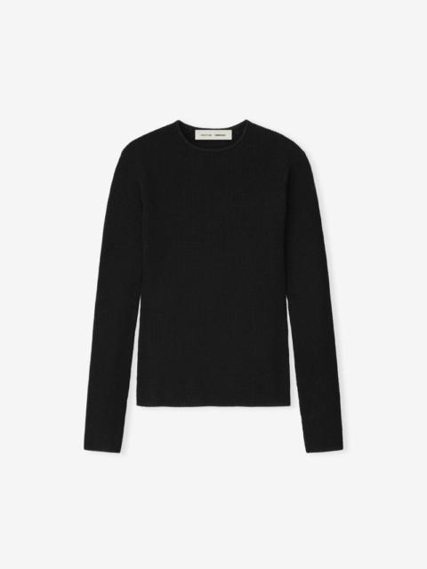 ESSENTIALS Womens Waffle Long Sleeve Top