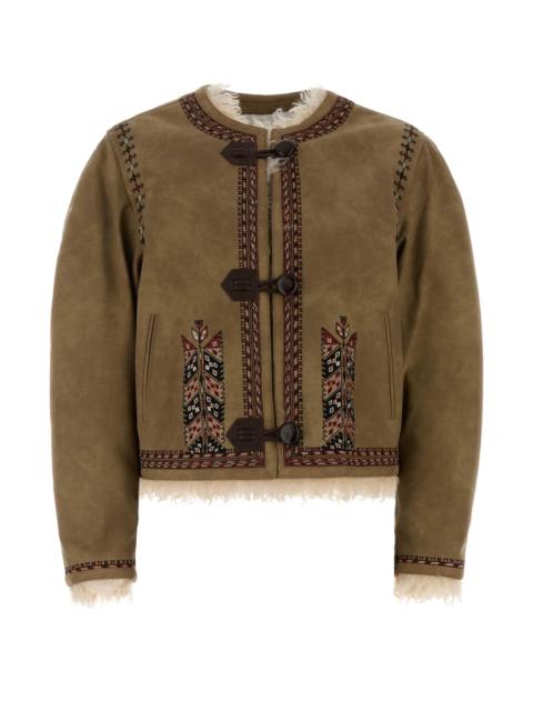 Isabel Marant Étoile Isabel Marant Etoile Women Cappuccino Synthetic Leather Cely Jacket
