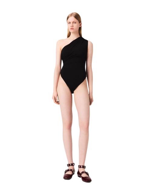 maje maje Asymmetric bodysuit in Black at Nordstrom
