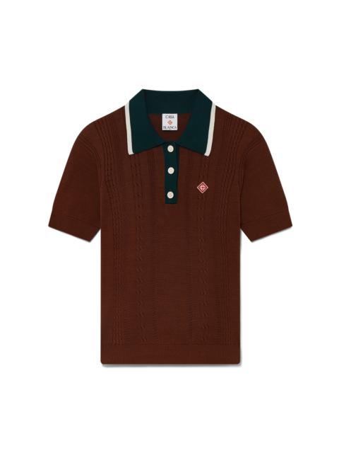 CASABLANCA Cable Knit Polo Shirt | Casablanca Paris