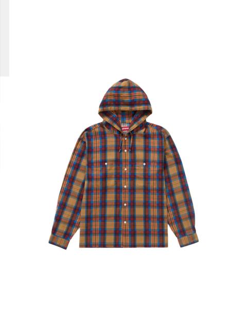 Supreme Supreme Printed Hooded Flannel Shirt Tan