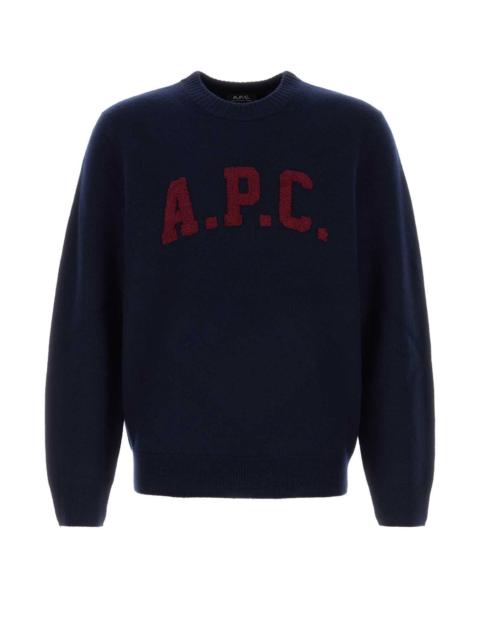 A.P.C. A.P.C. Men Navy Blue Wool Jay Sweater