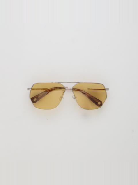LINDA FARROW Aviador Sunglasses in Silver