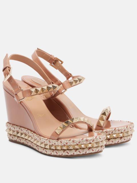 Christian Louboutin Pyraclou 110 leather espadrille wedges