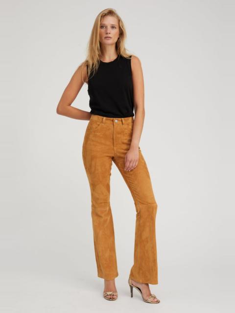 SPRWMN NUTMEG SUEDE 5 POCKET MICRO FLARE PANTS