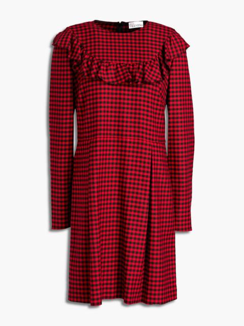 REDValentino Pleated gingham jacquard mini dress
