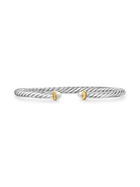 DAVID YURMAN David Yurman Cable Flex Bracelet in Sterling Silver with 14K Yellow Gold, 4mm in Sterling Silver/Gol