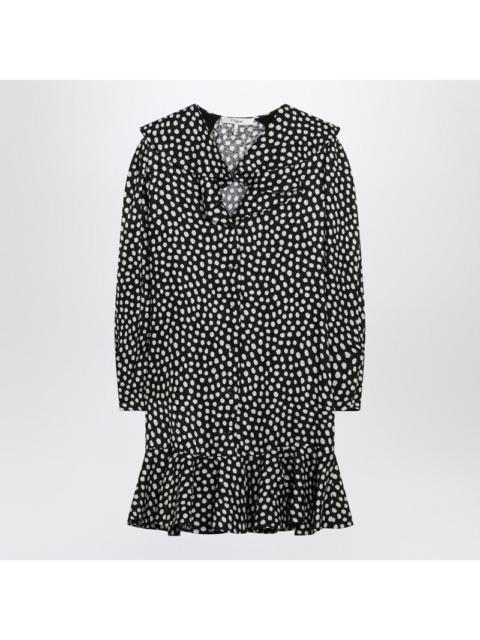 Chloé Chloé Black Silk Jacquard Mini Dress With Polka Dot Print Women