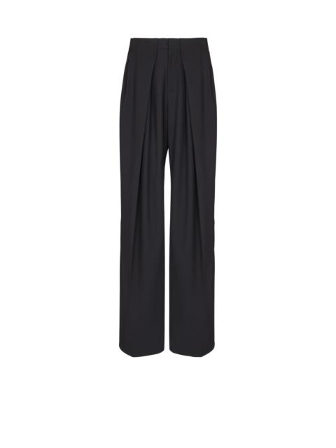 Balmain Wool twill trousers with wide knife pleats
