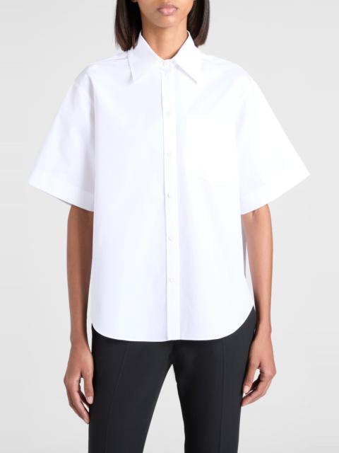 Alexander McQueen McQueen Cotton Poplin Button-Up Shirt in Optical White at Nordstrom