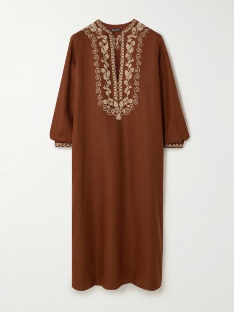 Loro Piana Embroidered Linen Kaftan