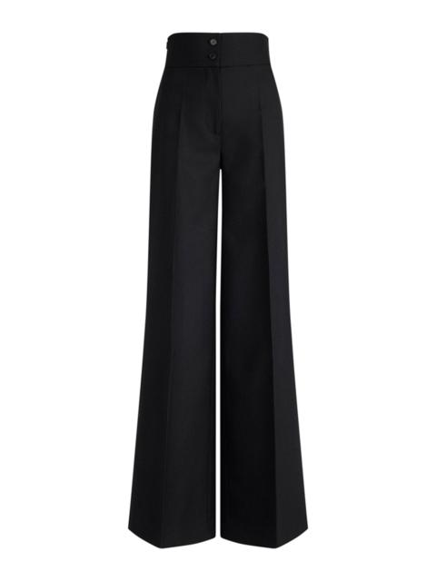 Altuzarra Rudy High-Rise Wool-Blend Flared Pant black/white