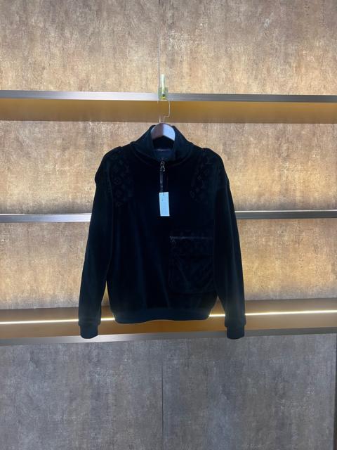 Louis Vuitton Louis Vuitton LV Virgil Velour Cargo pocket quarter zip sweater