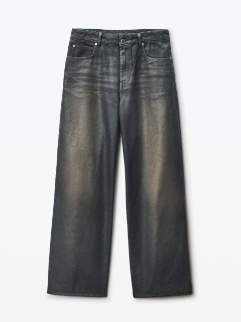 Alexander Wang leather trompe-l'oeil denim jeans