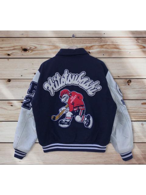 Other Designers Vintage - Monty’s Hitotsubashi Ice Hockey Varsity Jacket Navy/White