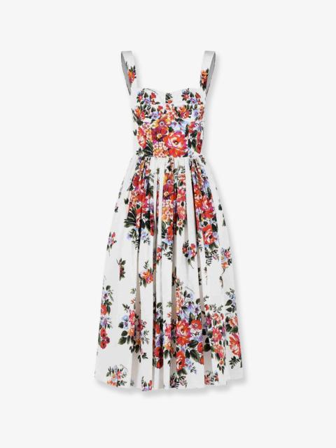 Dolce & Gabbana Dolce & Gabbana Cotton Midi Dress With Iconic Print