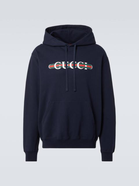 GUCCI Logo cotton jersey hoodie