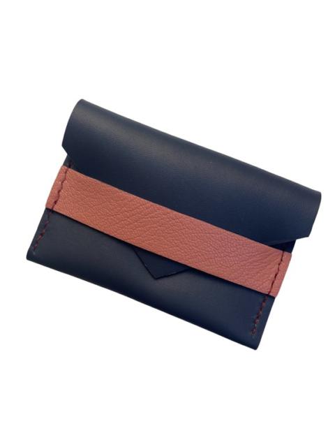 Other Designers Hand Crafted - Handmade Navy Pink Leather Cardholder