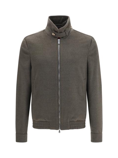 Brunello Cucinelli Brunello Cucinelli Men Wool Zip Jacket With High Collar