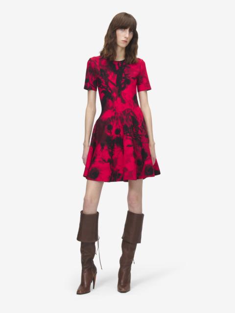 Alexander McQueen Floral Jacquard Mini Dress