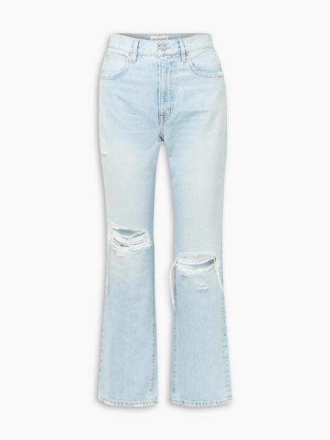 SLVRLAKE London cropped distressed high-rise straight-leg jeans