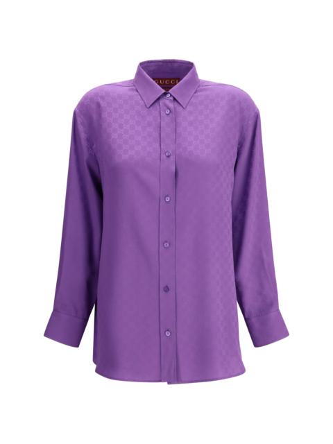 GUCCI Gucci Women Gg Supreme Print Silk Shirt