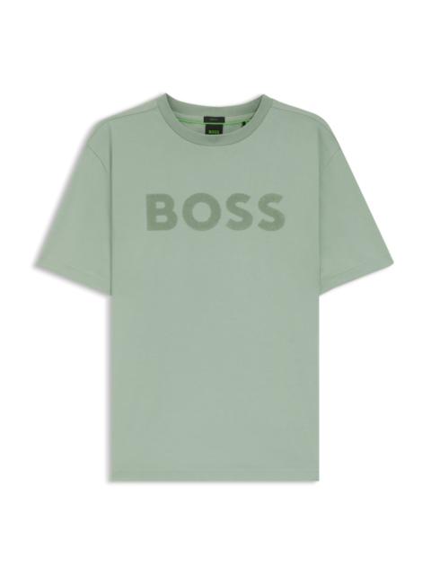 BOSS TONAL-LOGO T-SHIRT IN STRETCH COTTON