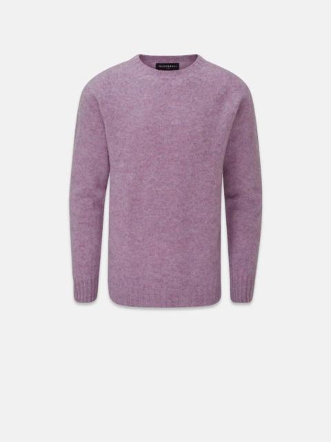 GLOVERALL Men's Oxford Brushed Lambswool Jumper Purple