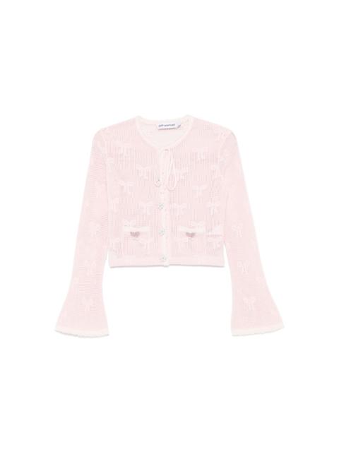 bow crochet cardigan