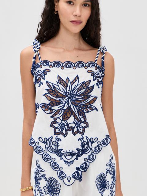 FARM RIO Garden Tiles Richelieu Blouse