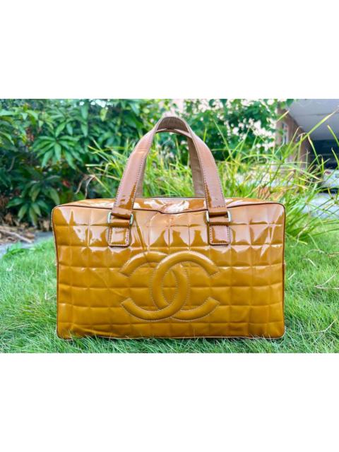 CHANEL Chanel Coco Mark Chocolate Bar Patent Leather Bowler