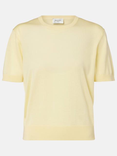 SAINT LAURENT Wool, cashmere, and silk sweater