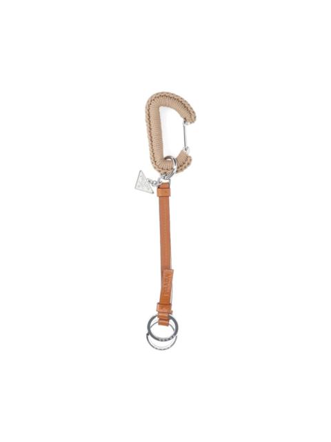 Prada LEATHER AND ROPE KEYRING