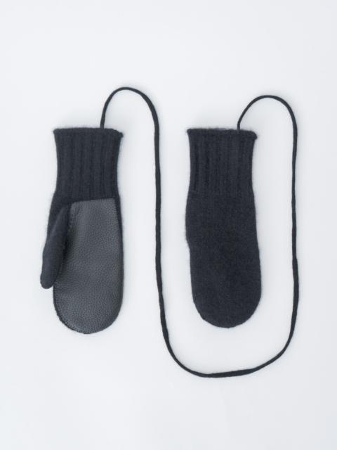 AURALEE Baby Cashmere Knit Mittens - Top Black