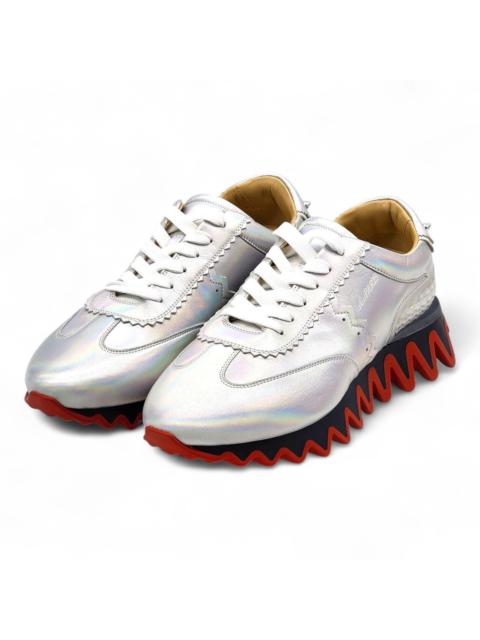 Christian Louboutin Loubishark Low Top Leather Sneakers Silver EU 41 US 8 - NWB