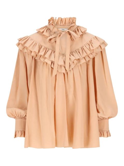 Chloé Chloe Women Oversized Crêpe De Chine Ruffle Top