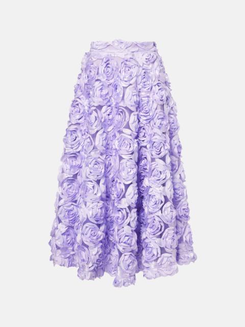 ROTATE Floral-appliqué maxi skirt