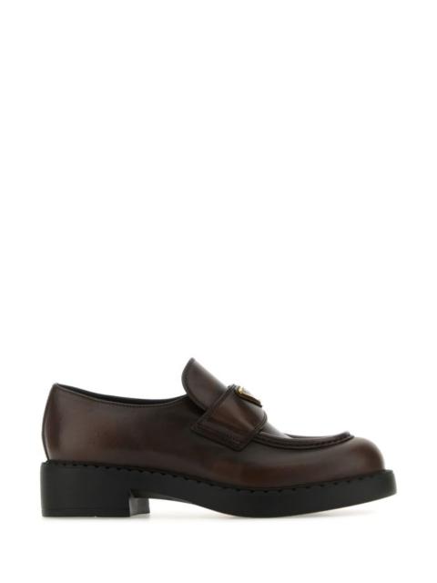 Prada Woman Dark Brown Leather Loafers