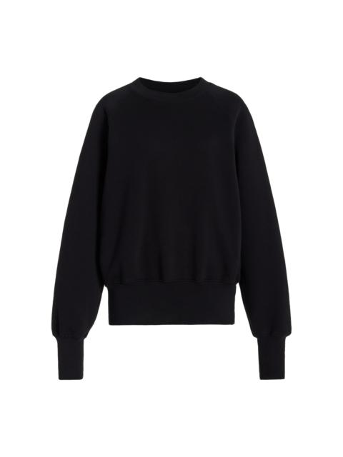 LES TIEN Linda Classic Raglan-Sleeve Cotton Sweatshirt black