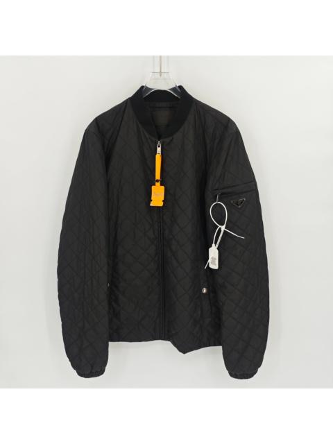 Prada Prada black diamond-patterned triangular logo jacket