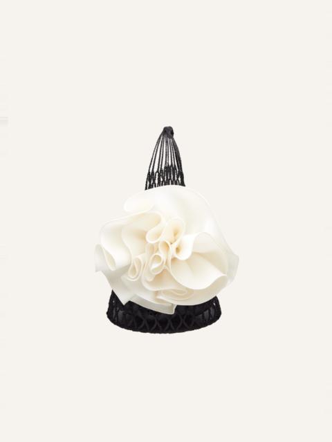 MAGDA BUTRYM Small Devana bag cream flower in black
