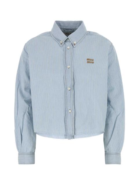 Miu Miu Miu Miu Women Embroidered Chambray Shirt