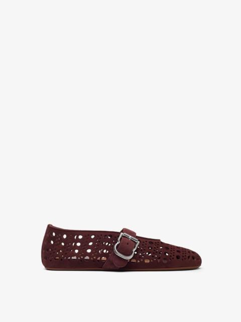 Alaïa Vienne dark red suede ballet flats