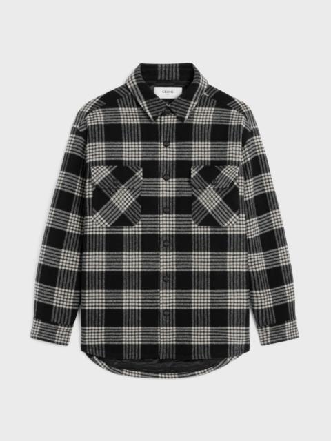CELINE quilted overshirt IN CHECKED WOOL