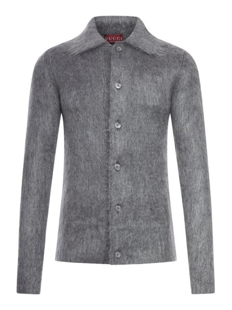 GUCCI Gucci Men Brushed Mohair Wool Cardigan