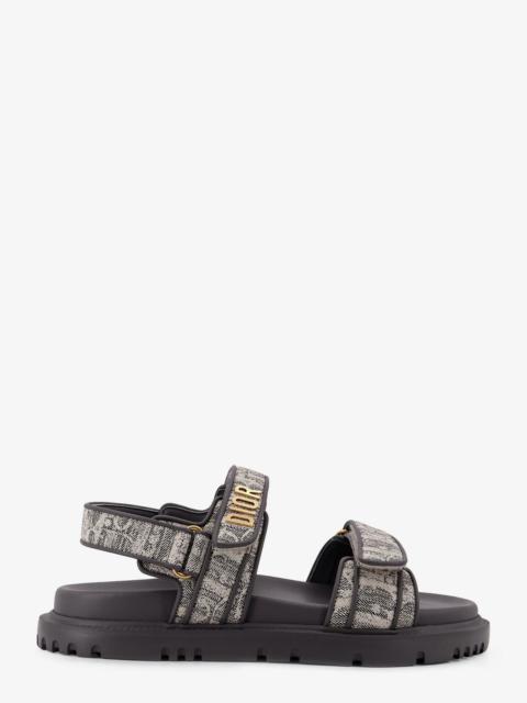 Dior Dior Canvas Dioract Flat Sandals Grey