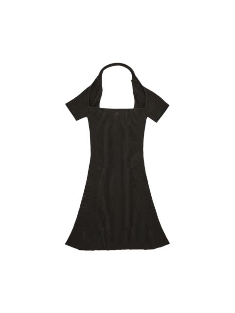 courrèges Courrèges Hyperbole Rib Knit Mini Dress 'Mud Brown'